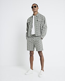 Green Broderie Shorts