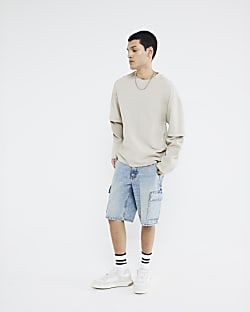 Blue Denim Cargo Shorts