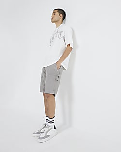 Grey Denim Carpenter Shorts