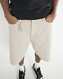 Beige Skater Shorts