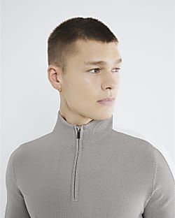 Premium Beige Half Zip Jumper
