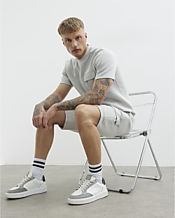 Grey Short Sleeve Slim Fit Pocket T-shirt