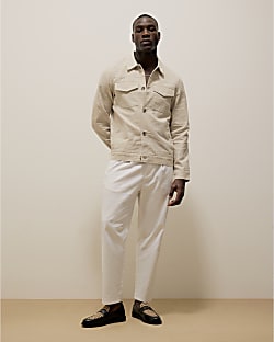 Beige Linen Blend Jacket