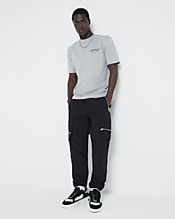 Grey Regular fit Japanese graphic t-shirt | River Island