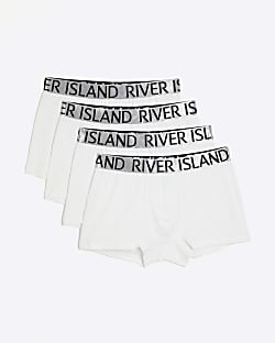 White Contrasting RI Waistband Trunks 4 Pack