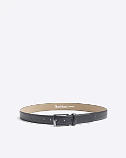 Black ​Faux Leather Textured RI Belt