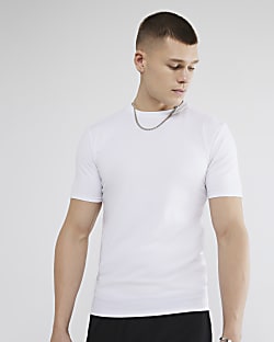 White Muscle Fit T-Shirt