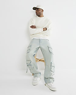 White Oversized Long Sleeve Sweatshirt