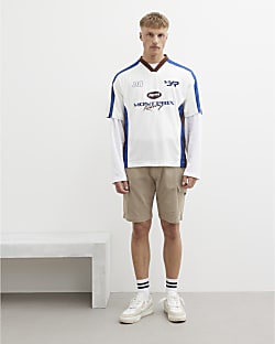 Beige Cargo Shorts