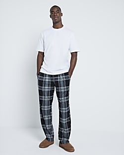 Black Check Printed Pyjamas Set River Island