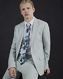 Green Skinny Fit Suit Jacket