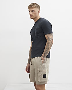 Beige Cargo Shorts