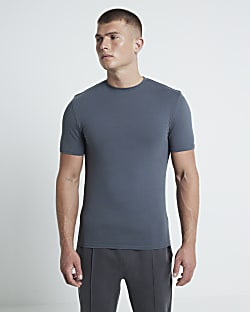 Grey Muscle Fit RI Studio T-Shirt