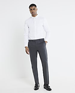 Grey Skinny Fit Smart Trousers