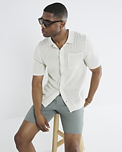 Green Belted Chino Shorts