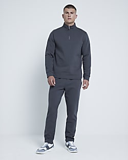 Grey Jacquard Slim Fit Sweatshirt