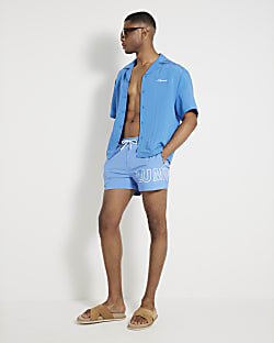 Blue Pull On Luminis Graphic Swim Shorts