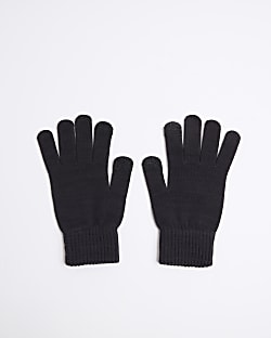 Black Knit Touch Screen Gloves