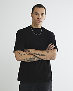 Black Oversized Fit Midweight T-Shirt T-Shirt