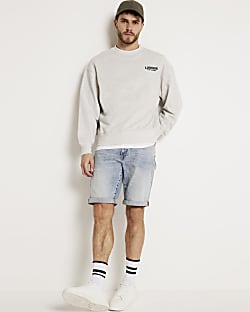 Black denim shorts river island store