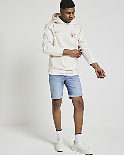Jean shorts and hoodie best sale