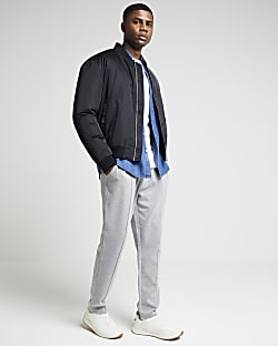 Black padded MA1 bomber jacket River Island