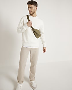 Grey crinkle bum bag River Island