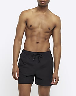 Black regular fit swim shorts