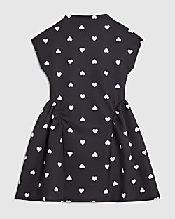 Girls Brown Polka Heart Dot Prom Dress