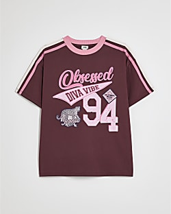 Girls Burgundy Obsessed 94 T-Shirt