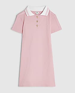 Girls Pink Polo Shirt Dress