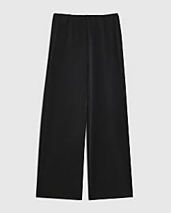 Girls Black Soft Touch Wide Leg Trousers
