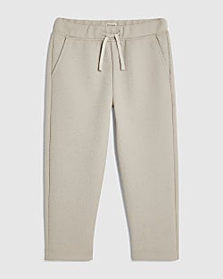 Mini Boys Beige Smart Joggers