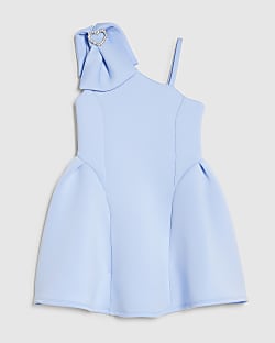 Girls Blue Premium One Shoulder Dress