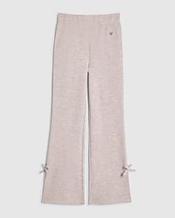 Girls Pink Bow Kickflare Trousers
