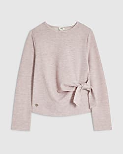Girls Pink Tie Side Top