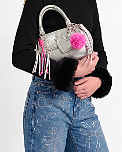 Girl Silver Multi Charm Cross Body Bag
