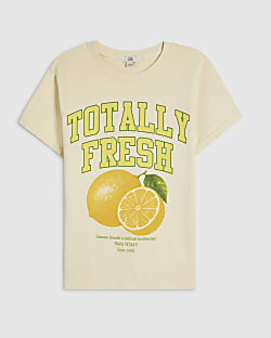 Girls Yellow Totally Fresh Lemon T-Shirt