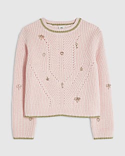 Girls Pink Charm Jumper