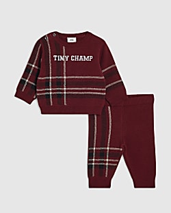 Baby Boys Red Tiny Champ Knit Jumper Set