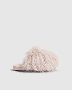 Girls Pink Fluffy Slippers