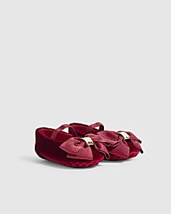 Baby Girls Red Monogram Soles Ballerina Shoes