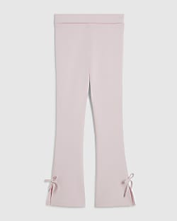 Girls Pink Premium Fold Over Flare Trousers