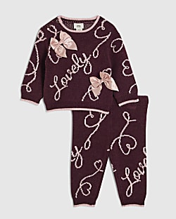 Baby Girls Purple Lovely Knitted Jumper Set