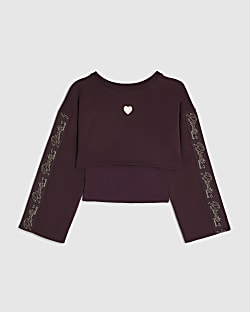 Girls Purple Double Layered RI Sweatshirt