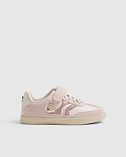 Girls Pink Snake Shimmer Trainers