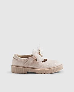 Mini Girls Pink Glitter Mary Jane Shoes