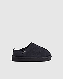 Boys Navy Faux Suede Slippers