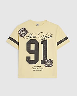 Girls Yellow NY 91 Number T-Shirt
