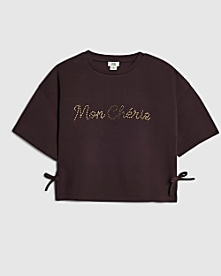 Girls Purple Premium Embellished T-Shirt